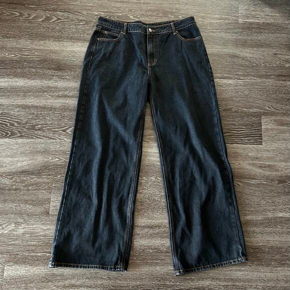 NWT Lioness Top Model Jeans Charcoal Size XXL / 12 Wide Leg Straight Denim Pants - Picture 3 of 15